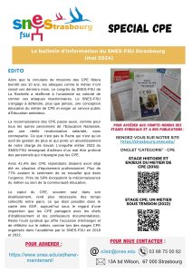 Publication CPE du SNES-FSU Strasbourg