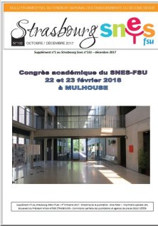 Strasbourg SNES n°132 - Supplément n°1 - Préparation du Congrès (...)